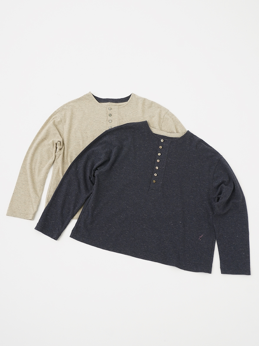 未使用タグ付 45rpm リネン天竺のグリューネックニット 未使用タグ付