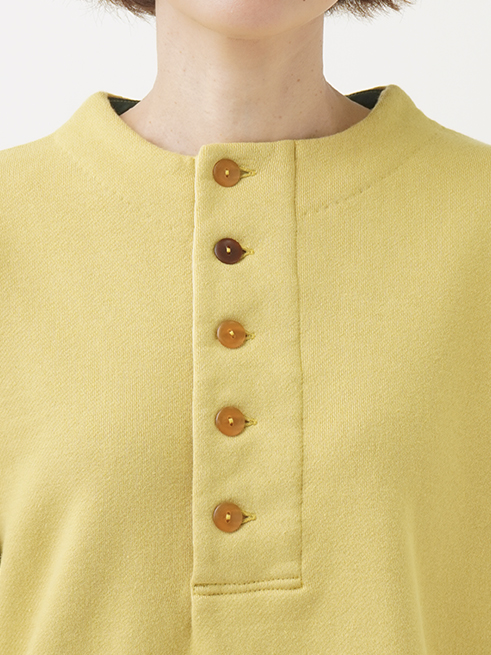 【UpcycleLino】裏毛 ヘンリーネックプルオーバー UpcycleLino】裏毛 ヘンリーネックプルオーバー