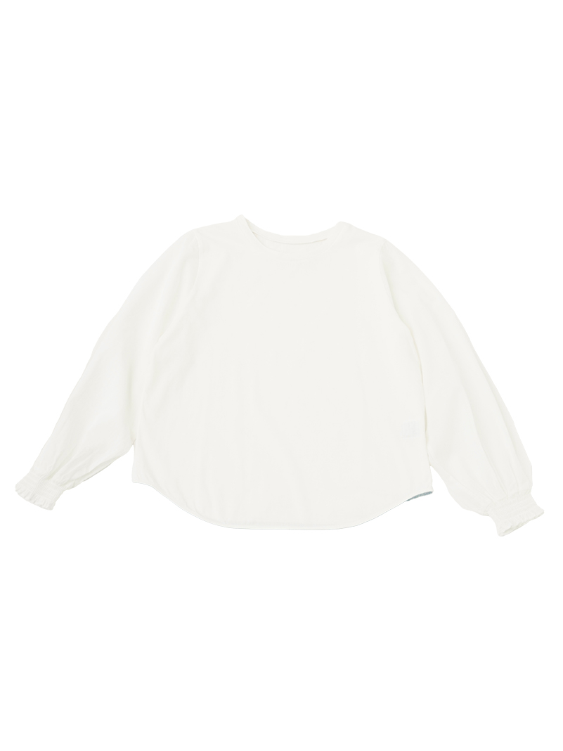 ３０／－ハイゲージ天竺×８０／－ローン　たっぷりギャザー袖Ｔシャツ