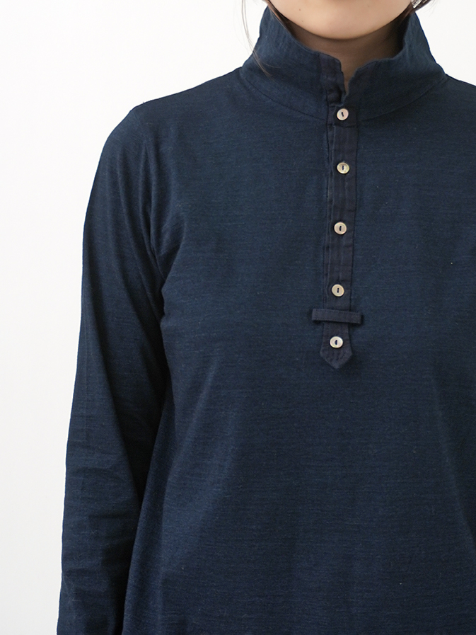 40／－ID天竺×38．5／－IDガーゼ スタンド襟プルオーバー