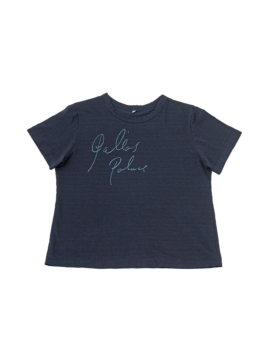 ４０／－インディゴ天竺　ロゴ抜染Ｔシャツ