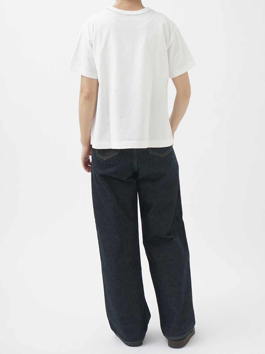 19／－ラフィ天竺 ひなげし柄プリントフレアTシャツ
