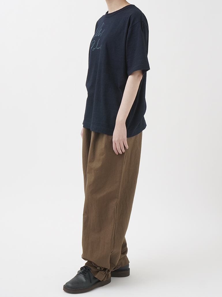 40／－インディゴ天竺 ロゴ抜染Tシャツ オンライン限定