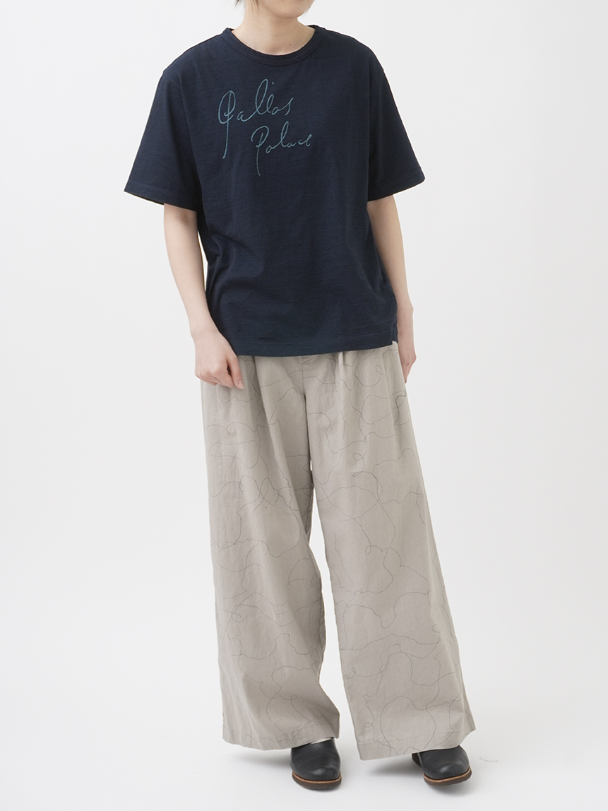 40／－インディゴ天竺 ロゴ抜染Tシャツ オンライン限定