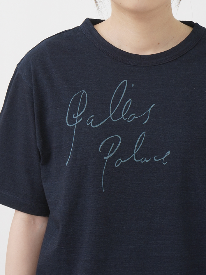 40／－インディゴ天竺 ロゴ抜染Tシャツ オンライン限定