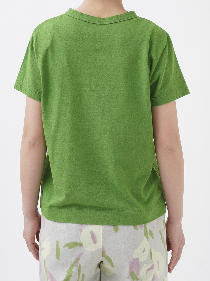 30／－ラフィ天竺 製品染半袖Tシャツ