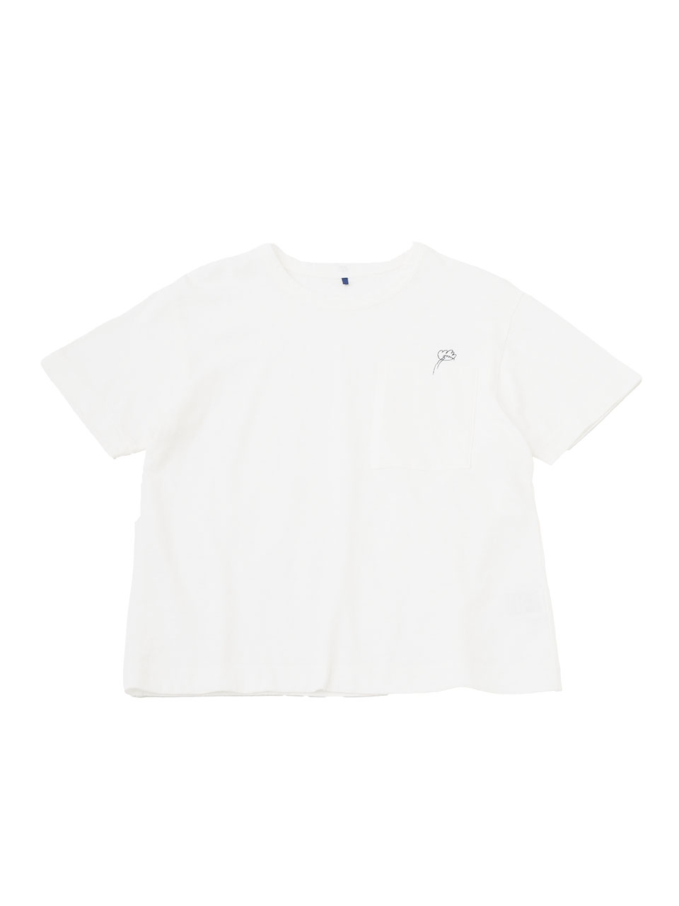 １９／－ラフィ天竺　夏景色柄ポケット刺繍Ｔシャツ