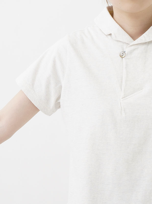 25／－ラフィトップ天竺 ノッチ襟シャツ