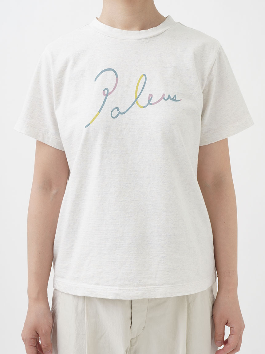 25／－ラフィトップ天竺 いろどりロゴプリントTシャツ