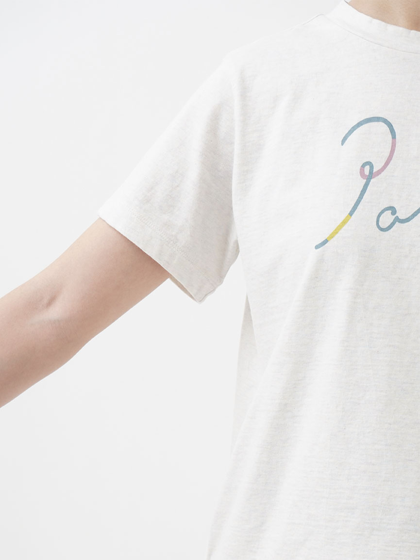 25／－ラフィトップ天竺 いろどりロゴプリントTシャツ