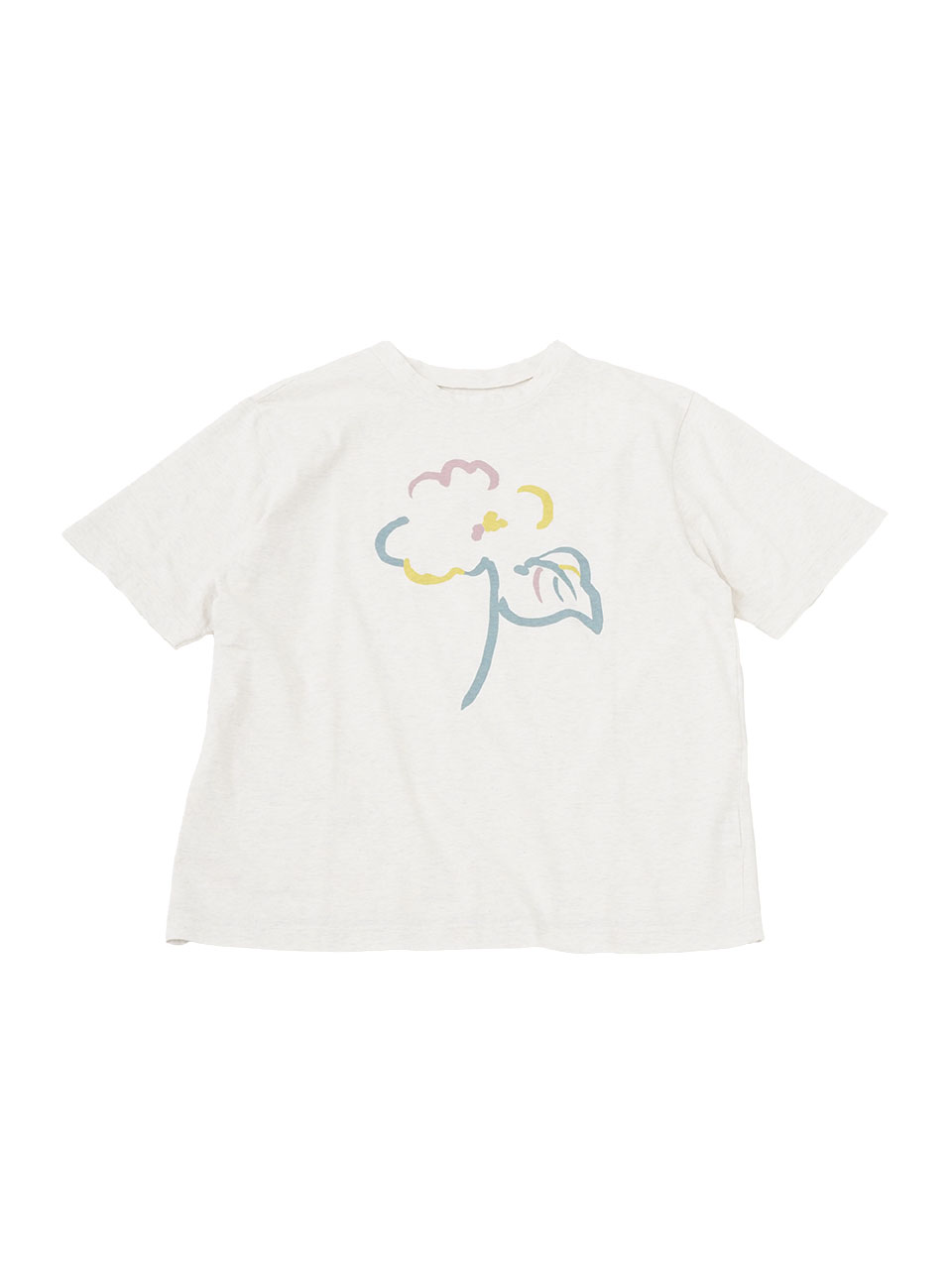 ２５／－ラフィトップ天竺　綿の花柄プリントＴシャツ