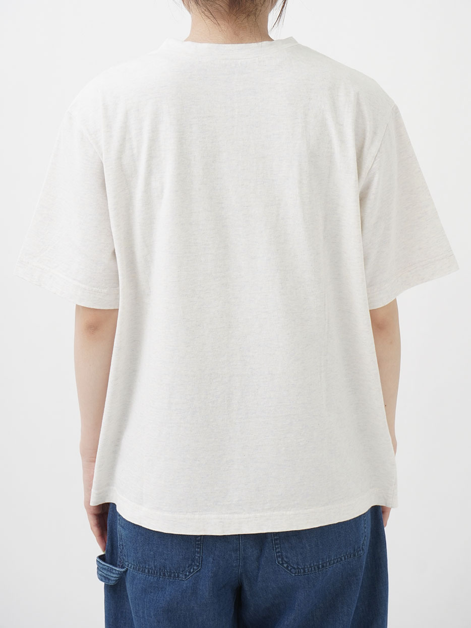 25／－ラフィトップ天竺 綿の花柄プリントTシャツ