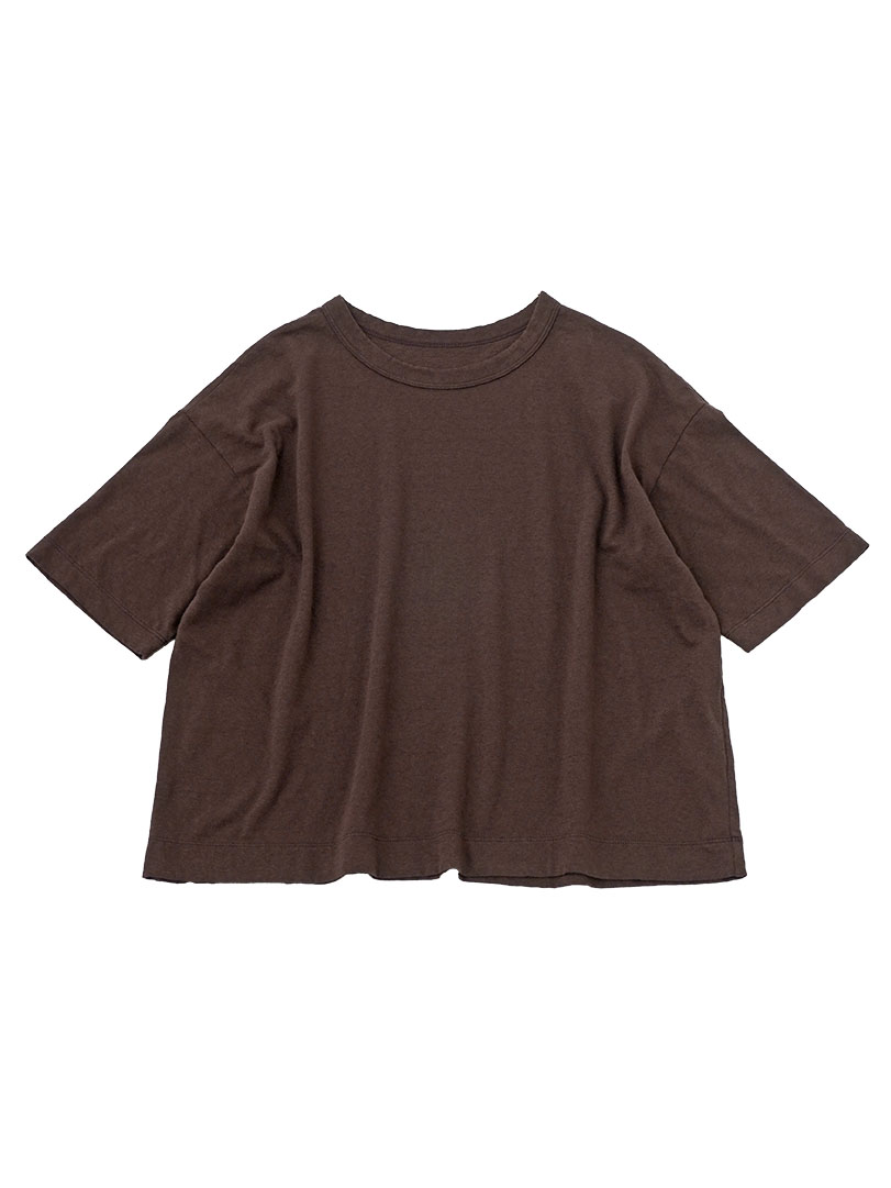 ３０／－ラフィ天竺　製品染オーバーサイズＴシャツ