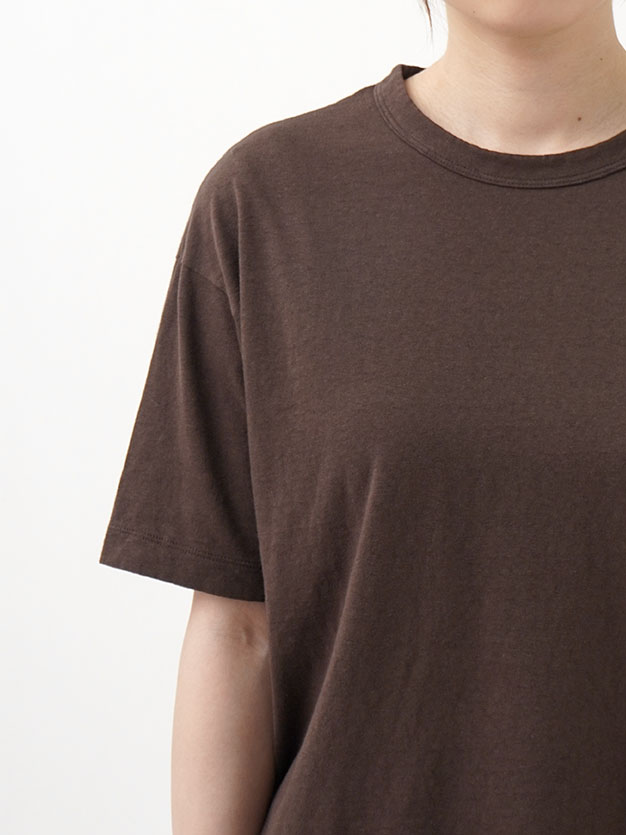 30／－ラフィ天竺 製品染オーバーサイズTシャツ