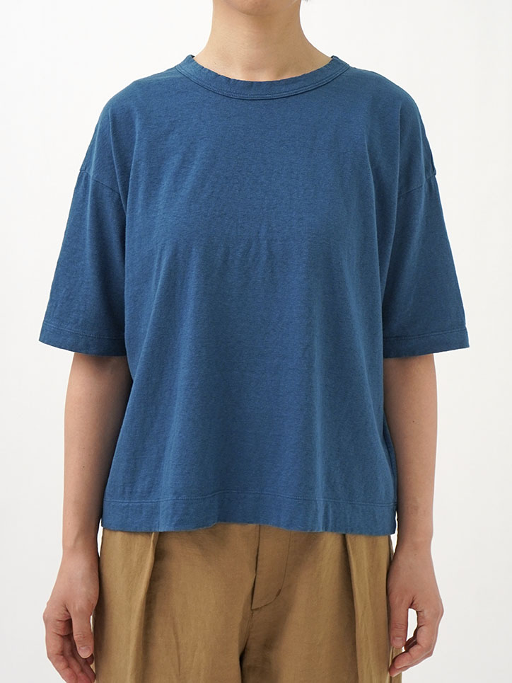 30／－ラフィ天竺 製品染オーバーサイズTシャツ