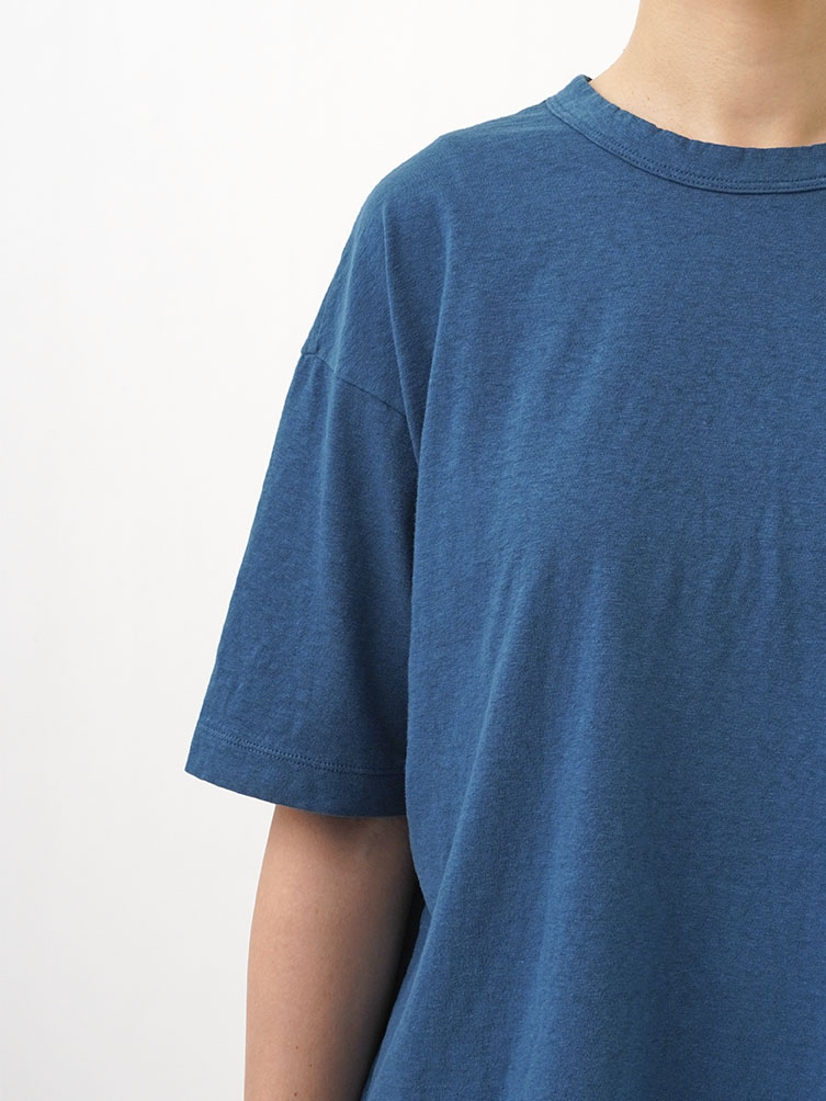 30／－ラフィ天竺 製品染オーバーサイズTシャツ