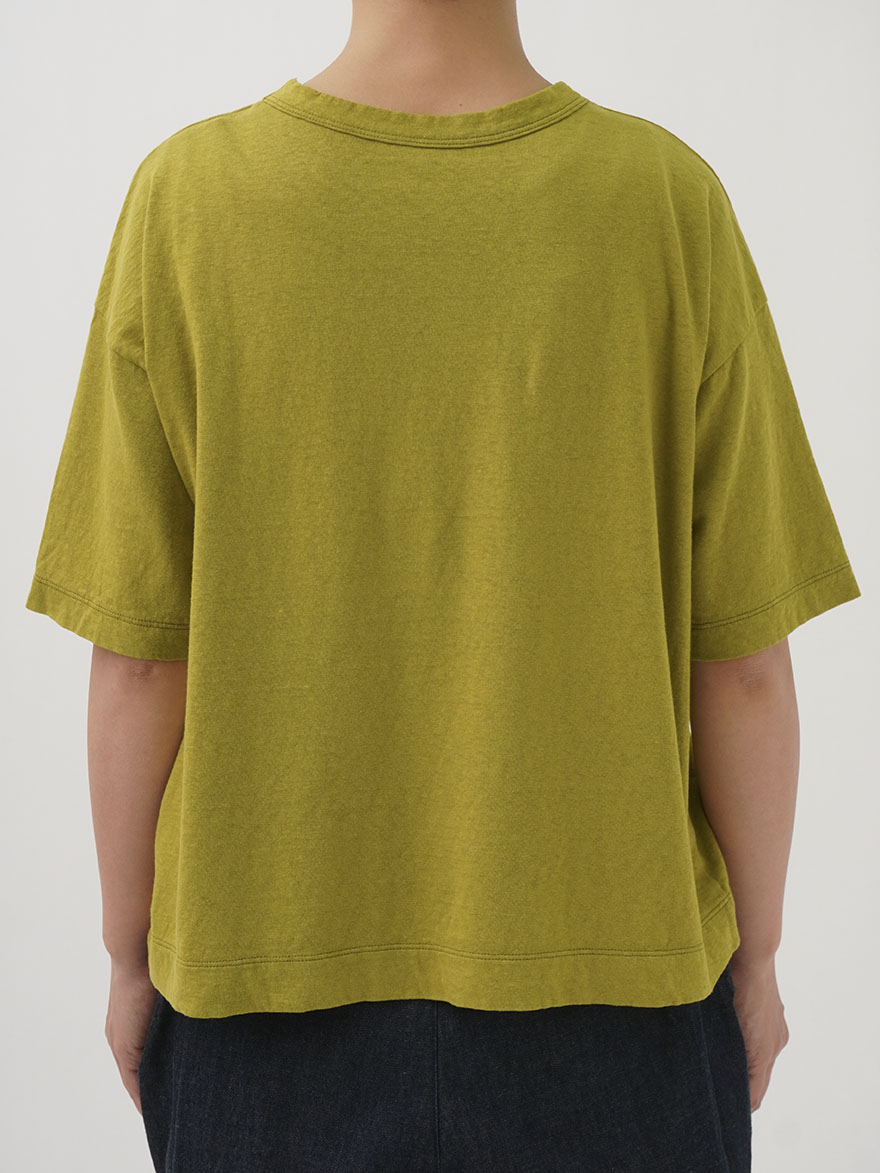 30／－ラフィ天竺 製品染オーバーサイズTシャツ