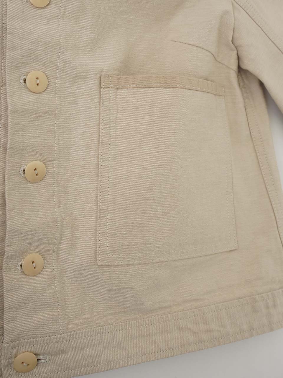 ラフィバックチノスタンド襟ジャケット