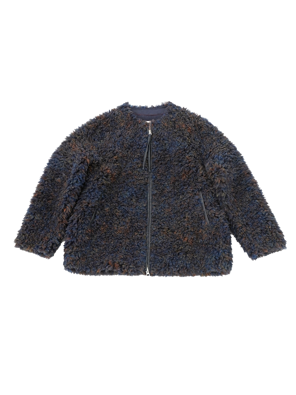 ウールボア寒星柄 ボトル襟ジップブルゾン