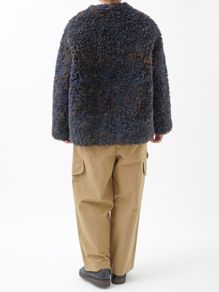 ウールボア寒星柄 ボトル襟ジップブルゾン