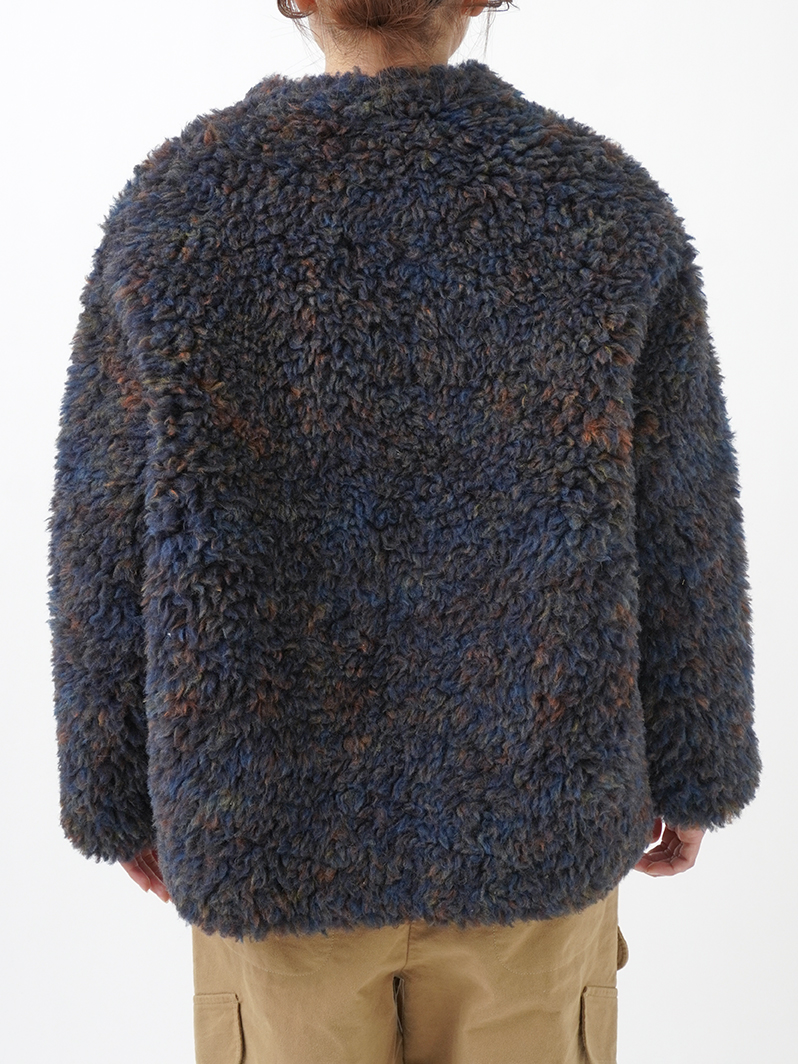 ウールボア寒星柄 ボトル襟ジップブルゾン