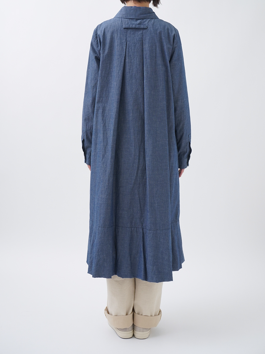 パラスパレス リネンシャンブレーオープンカラーワンピース