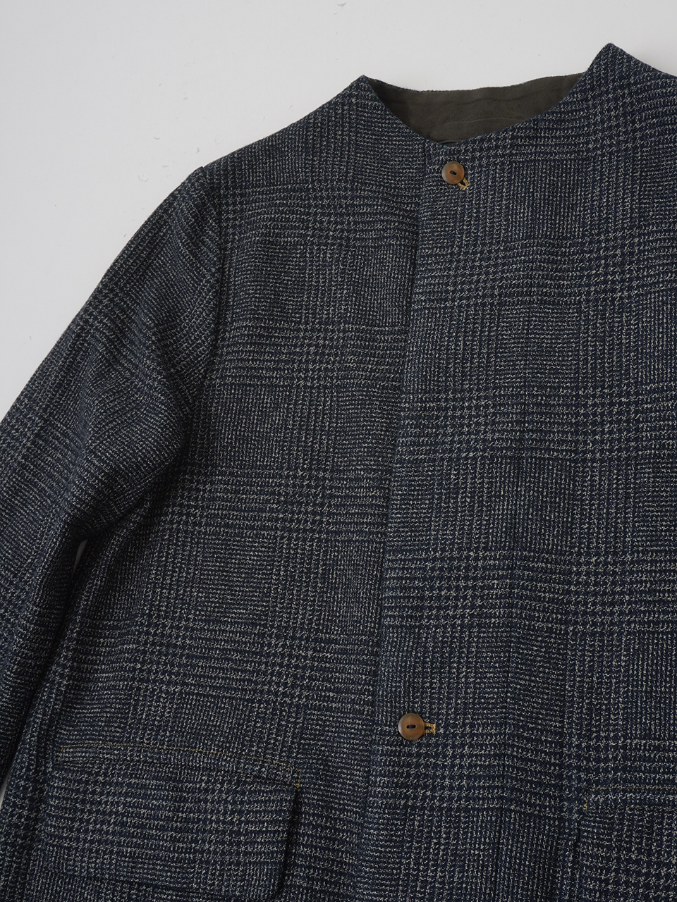 【美品】45R〈日本製〉R刺繍　インディゴ裏地　ワイド幅ウールメルトンコート3 Schott N.Y.C ショット 740US PEACOAT ピーコート ウール