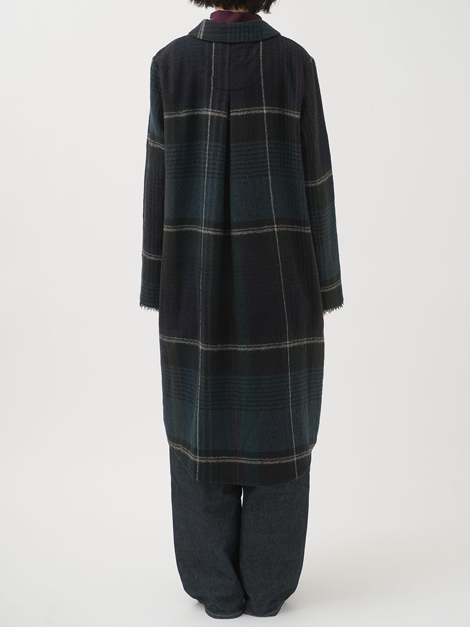 pas de calais チェック柄ウールコート 36 pas de calais チェック柄ウールコート 36