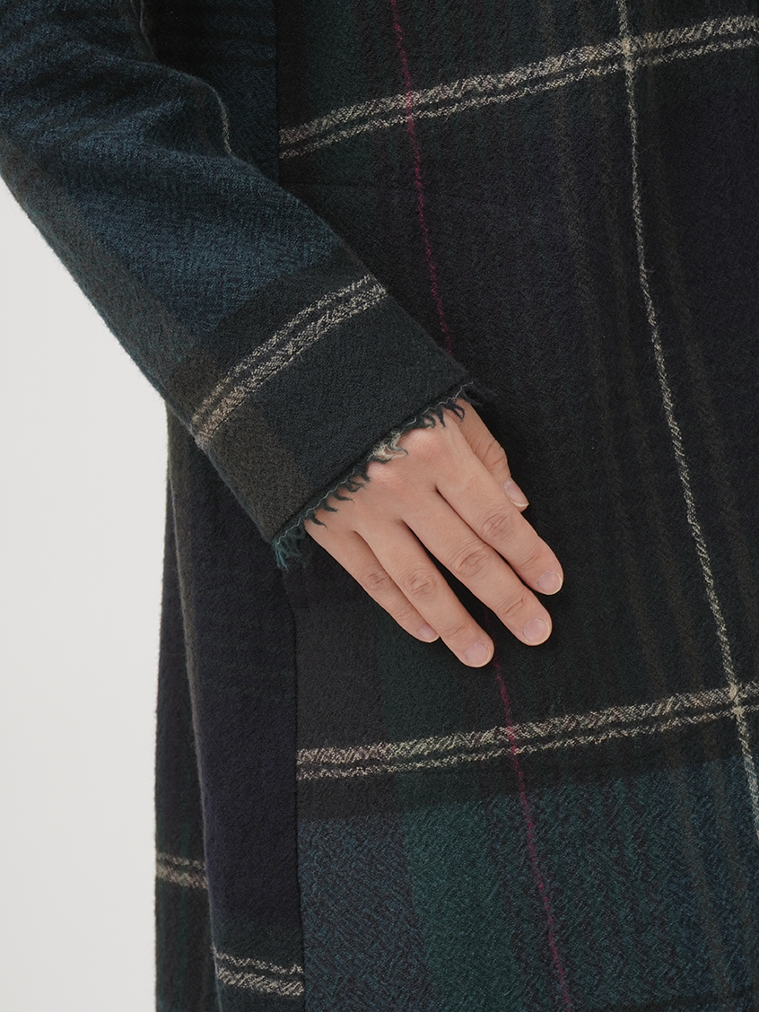 2／40ウールチェック シャツコート