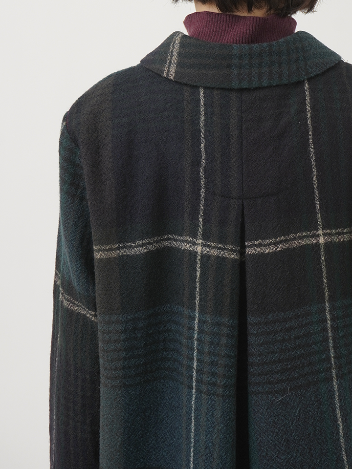 2／40ウールチェック シャツコート