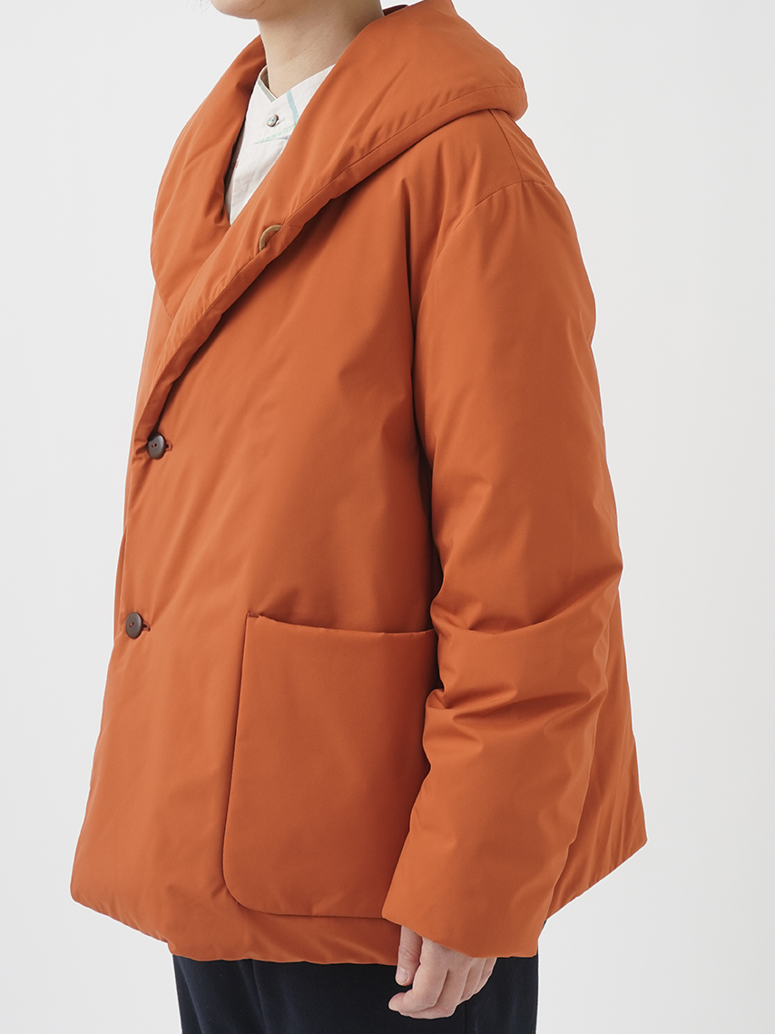レア 極美品✨ EDWIN オレンジジャケット ボタン付き ショートコート M ラコステ LACOSTE ウィメンズショートダウンジャケット（オレンジ