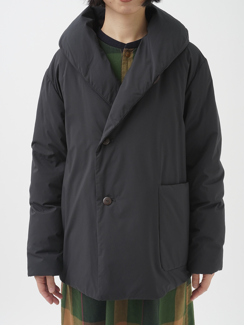 ダウン2通りショール襟ショートコート