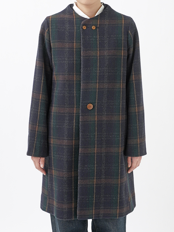 こまどり様！Eclat エイココンドウ バルーン 軽量　チェック柄　コート 楽天市場】ショートダッフルチェックコート moyan ecri チェック