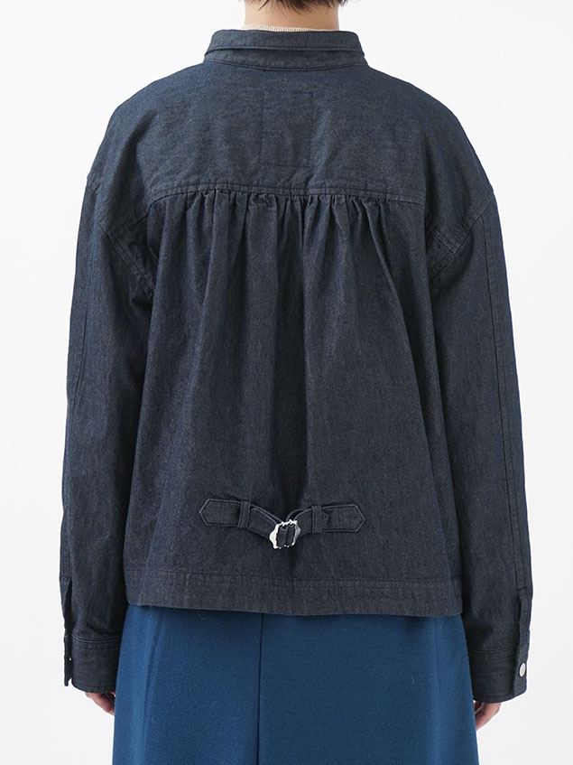 20／－×16／－ムラ糸ダンガリー ウィング襟オーバージャケット 