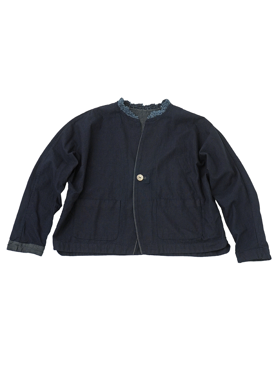 パラスパレス インディゴ平織りジャケット 16／－インディゴ平織×ブレード ドルマン袖シャツジャケット