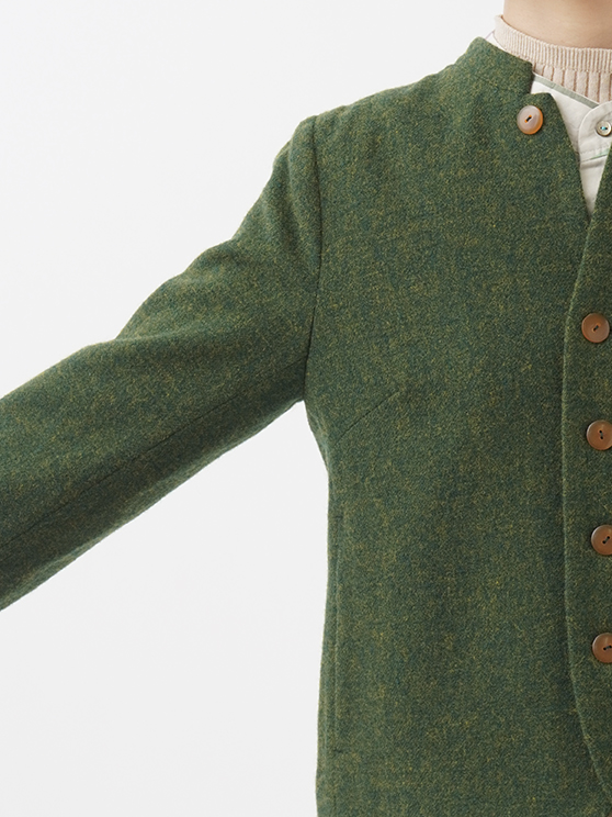 ソフトローモンド スタンド襟ジャケット