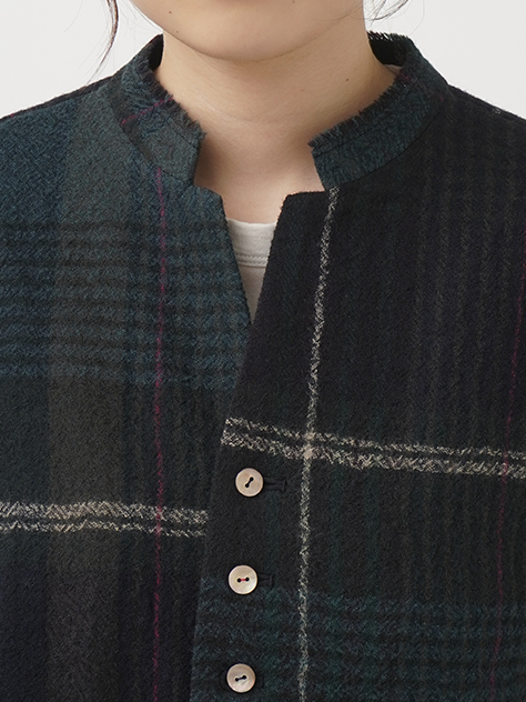 パラスパレス　サイズ2 ウール　スタンドカラー　　ジャケット　チェック　ベージュ パラスパレス サイズ2 ウール スタンドカラー ジャケット チェック