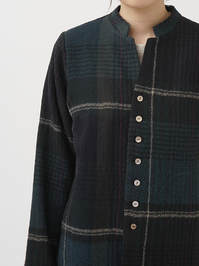 パラスパレス　サイズ2 ウール　スタンドカラー　　ジャケット　チェック　ベージュ 2／40ウールチェック スタンド襟ジャケット