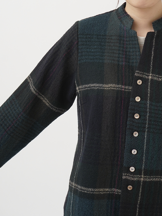 パラスパレス　サイズ2 ウール　スタンドカラー　　ジャケット　チェック　ベージュ 2／40ウールチェック スタンド襟ジャケット