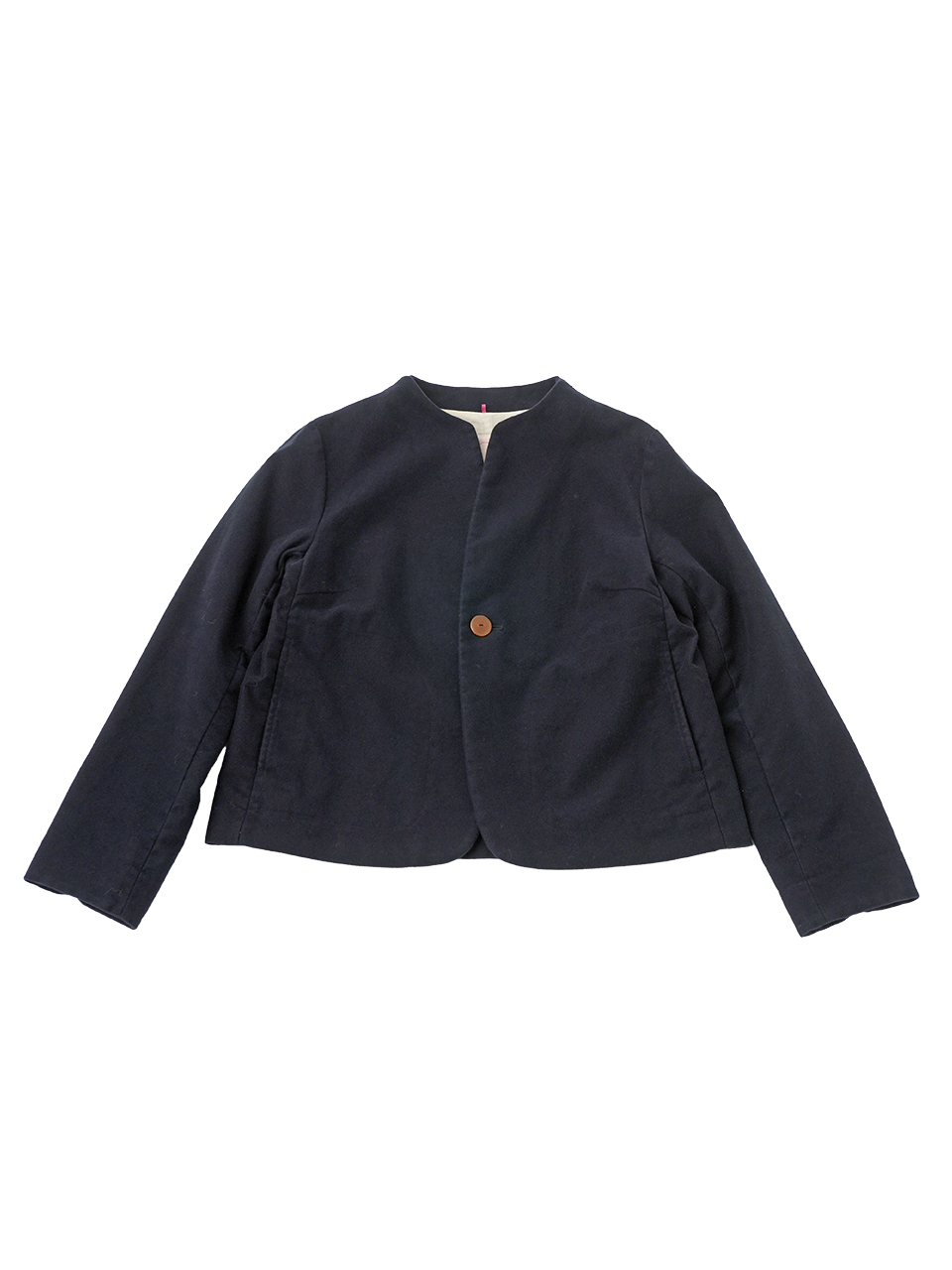 モールスキンふかふか起毛 ボトル襟ジャケット