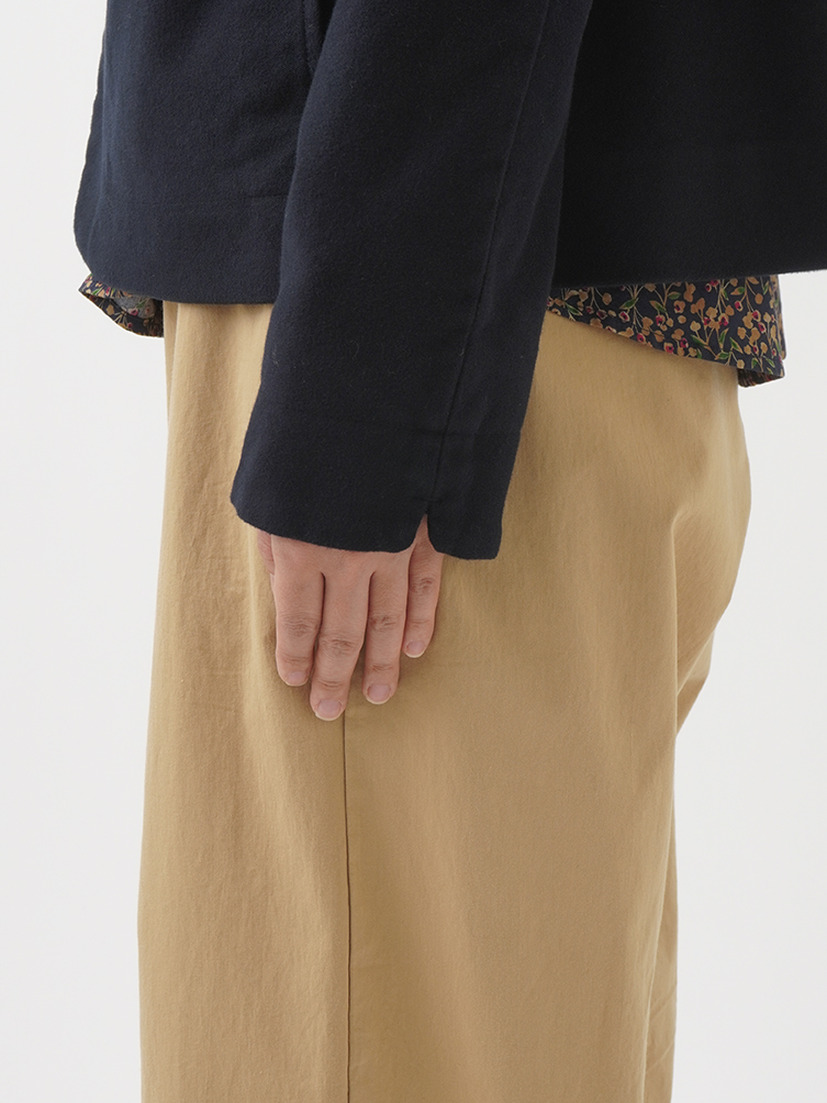 モールスキンふかふか起毛 ボトル襟ジャケット