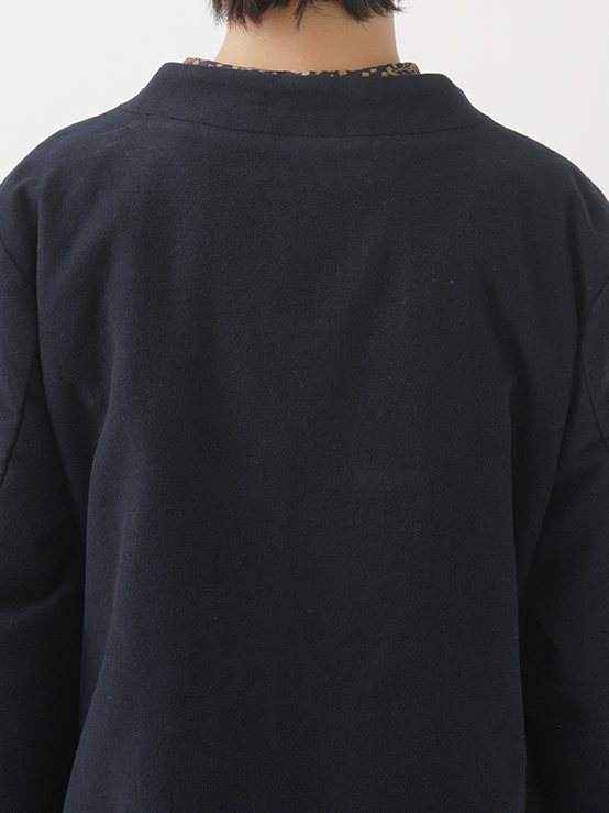 モールスキンふかふか起毛 ボトル襟ジャケット