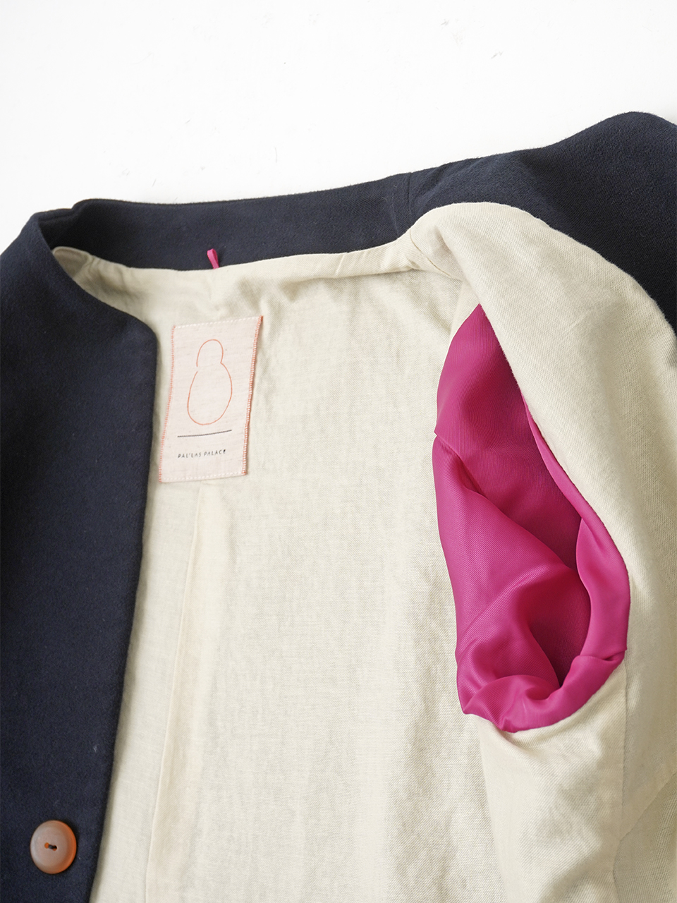 モールスキンふかふか起毛 ボトル襟ジャケット