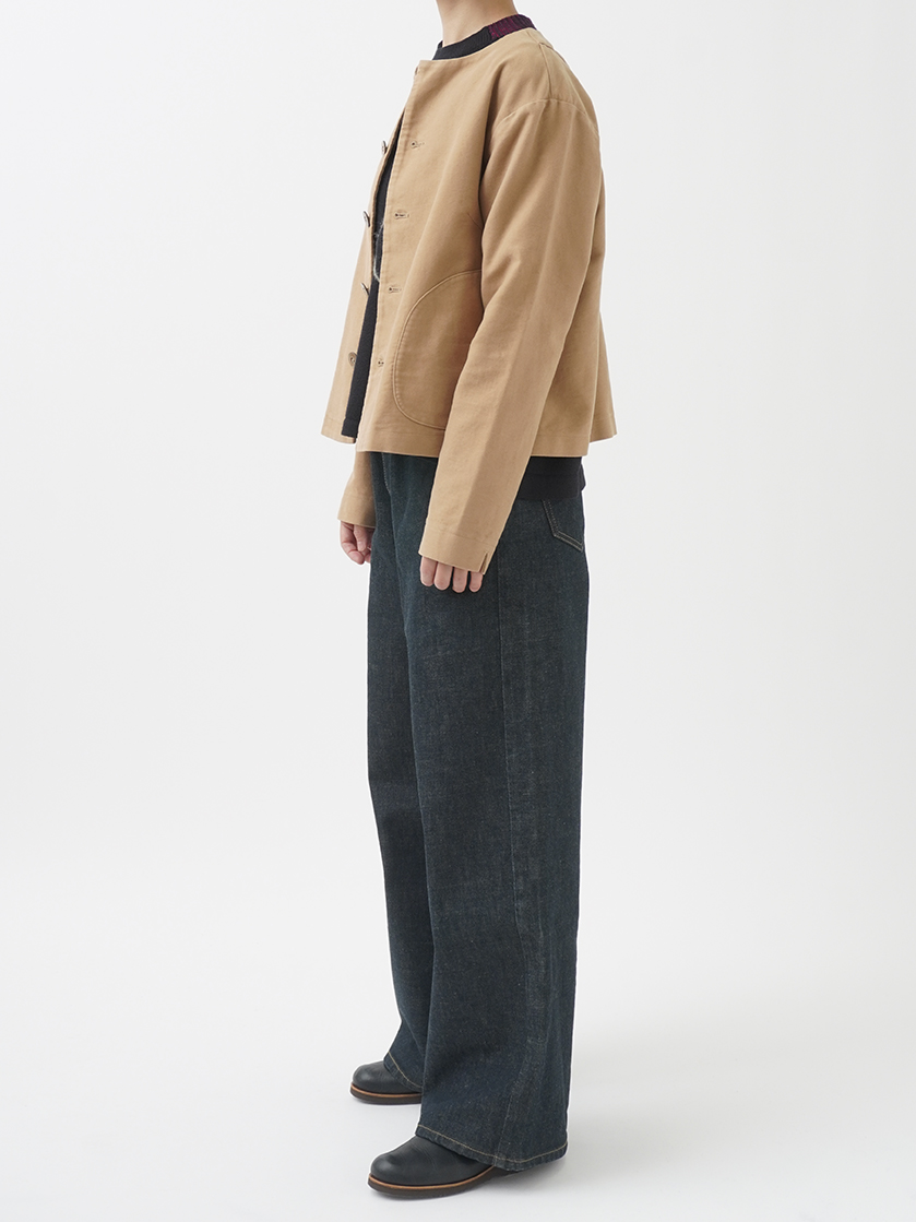 すぬーsoeur 7 YAMADAYA ベージュ フードジャケット しなやかスエード クルー襟ジャケット