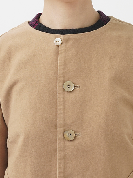 しなやかスエード クルー襟ジャケット