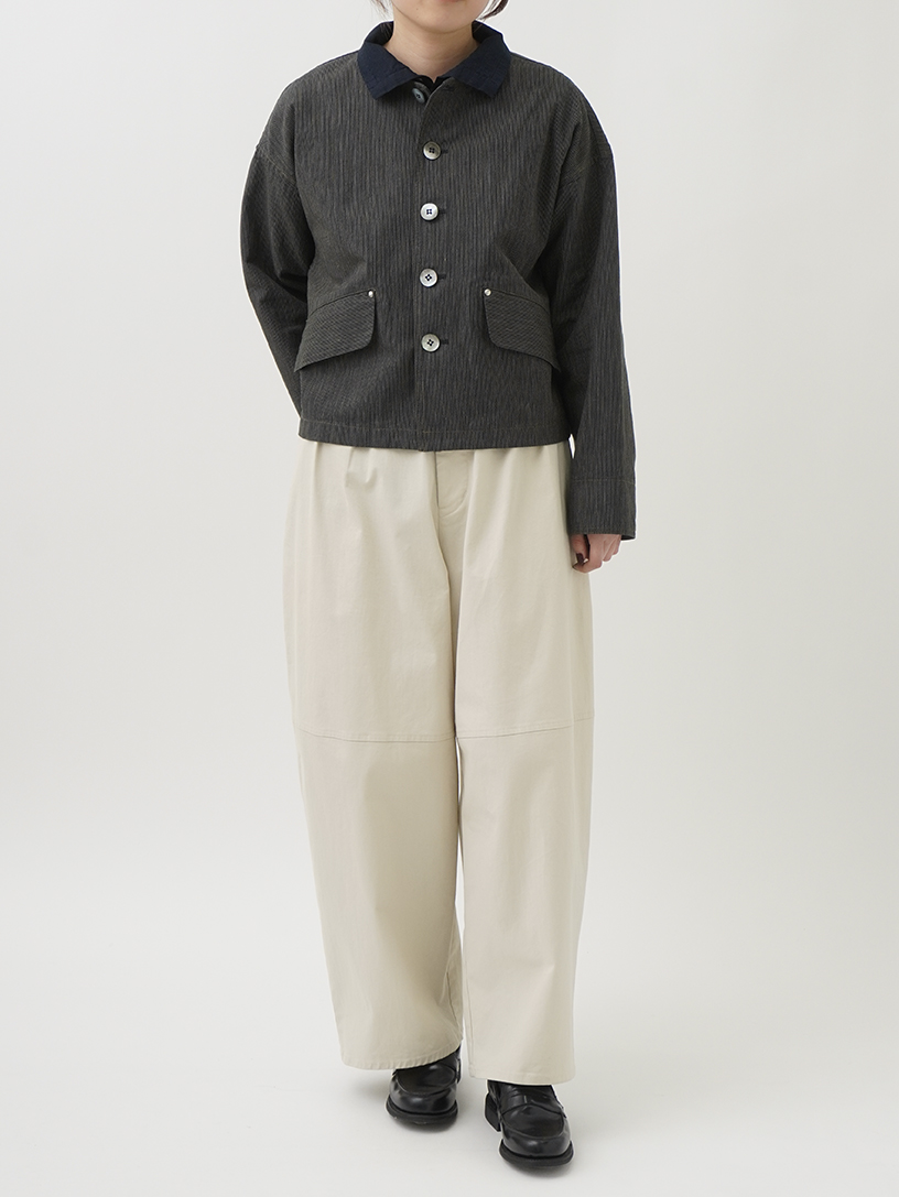 16／－インディゴヒッコリー ショート丈ジャケット