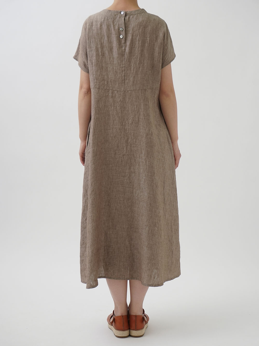 パラスパレス　リネンシャンブレーワンピース 60／－リネンシャンブレーセミフレアーワンピース