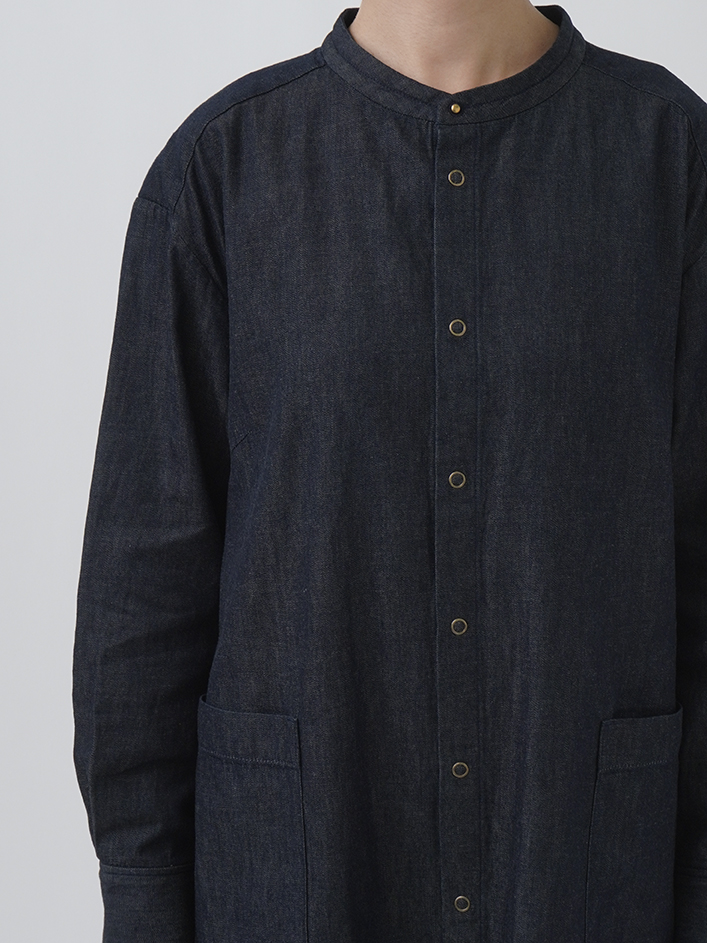 MHL, 半袖ネイビー系ダンガリーワンピース MHL, 半袖ネイビー系ダンガリーワンピース