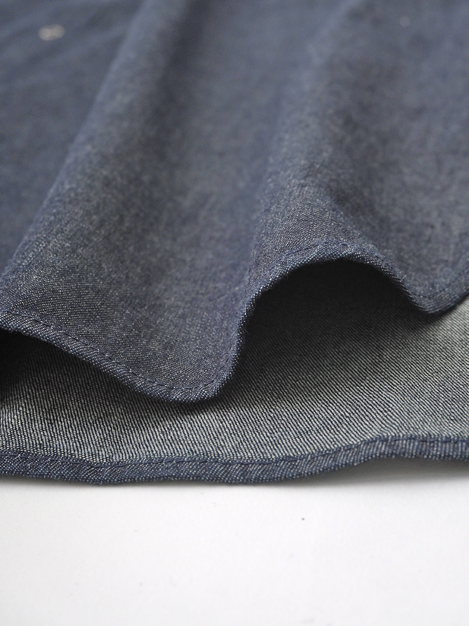 20／－ムラ糸ダンガリー アウトポケットワンピース