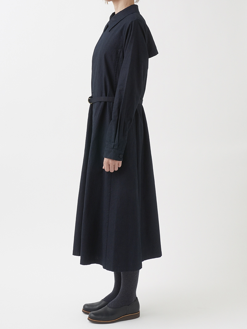 16／－ID平織 シャツワンピース